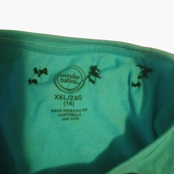 Wonder Nation Happy Graphic T Shirt Colorful Buttons XXL 2XG Girls Costume - Picture 5 of 6